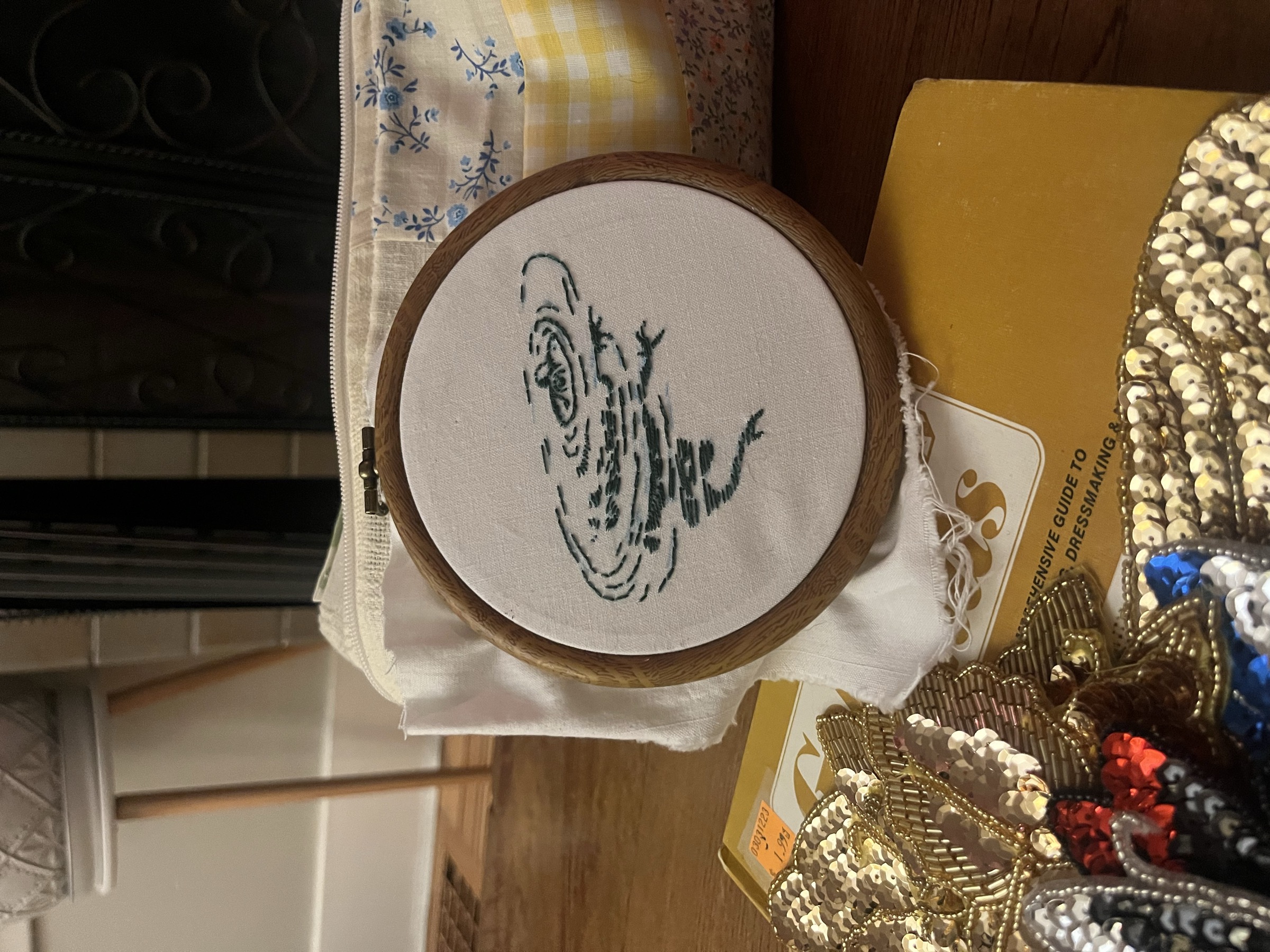 Embroidery frog